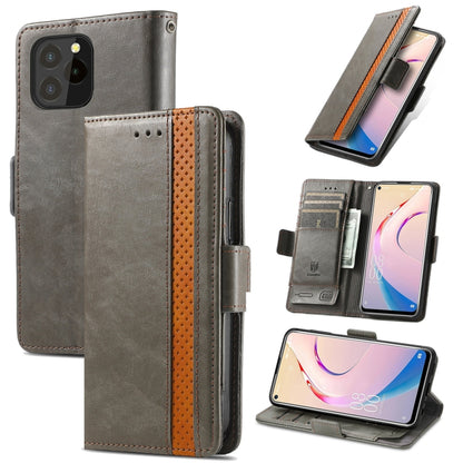 CaseNeo Business Splicing Dual Magnetic Buckle Horizontal Flip PU Leather Case with Holder & Card Slots & Wallet, For Blackview A100, For Infinix Note 10 Pro, For Oukitel C21 Pro, For OPPO Realme GT Master, For vivo V21, For ZTE Axon 30 5G             ...