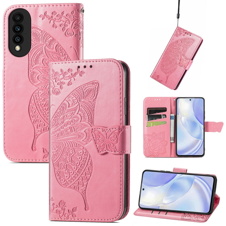 Butterfly Love Flower Embossed Horizontal Flip Leather Case with Holder & Card Slots & Wallet & Lanyard, For Blackview A100, For Huawei nova 8 SE Youth, For Infinix Hot 10T, For Infinix Note 10 Pro, For infinix Smart 5, For Motorola Moto Edge 20 Lite  ...
