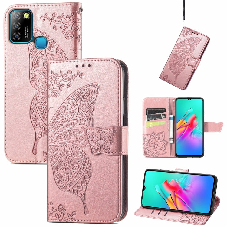 Butterfly Love Flower Embossed Horizontal Flip Leather Case with Holder & Card Slots & Wallet & Lanyard, For Blackview A100, For Huawei nova 8 SE Youth, For Infinix Hot 10T, For Infinix Note 10 Pro, For infinix Smart 5, For Motorola Moto Edge 20 Lite  ...