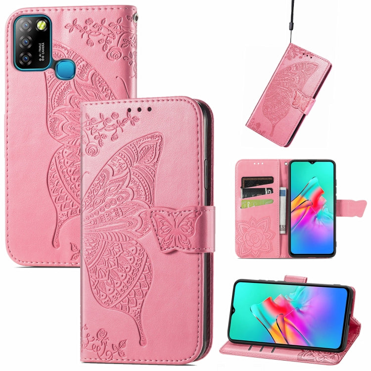 Butterfly Love Flower Embossed Horizontal Flip Leather Case with Holder & Card Slots & Wallet & Lanyard, For Blackview A100, For Huawei nova 8 SE Youth, For Infinix Hot 10T, For Infinix Note 10 Pro, For infinix Smart 5, For Motorola Moto Edge 20 Lite  ...