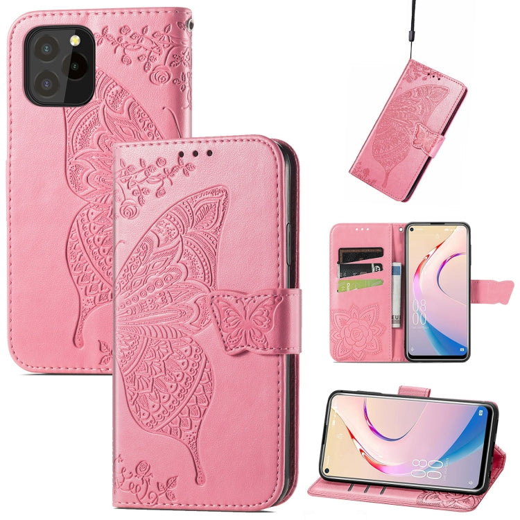 Butterfly Love Flower Embossed Horizontal Flip Leather Case with Holder & Card Slots & Wallet & Lanyard, For Blackview A100, For Huawei nova 8 SE Youth, For Infinix Hot 10T, For Infinix Note 10 Pro, For infinix Smart 5, For Motorola Moto Edge 20 Lite  ...