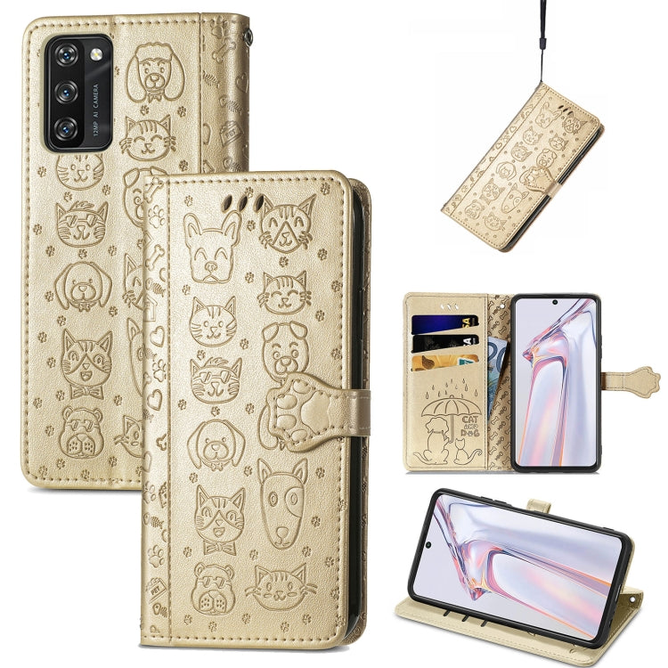 Lovely Cat and Dog Embossing Pattern Horizontal Flip Leather Case , with Holder & Card Slots & Wallet & Cartoon Clasp & Lanyard, For Blackview A100, For Huawei nova 8 SE Youth, For Infinix Hot 10T, For Infinix Note 10 Pro, For infinix Smart 5          ...