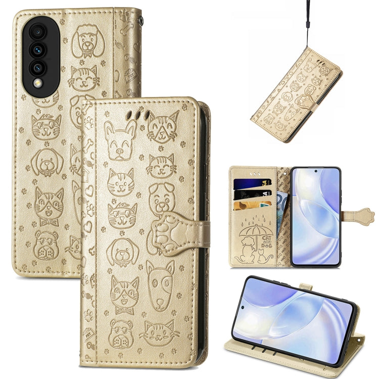 Lovely Cat and Dog Embossing Pattern Horizontal Flip Leather Case , with Holder & Card Slots & Wallet & Cartoon Clasp & Lanyard, For Blackview A100, For Huawei nova 8 SE Youth, For Infinix Hot 10T, For Infinix Note 10 Pro, For infinix Smart 5          ...