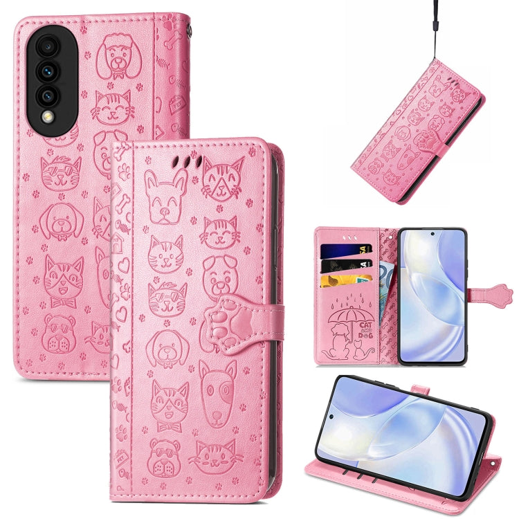 Lovely Cat and Dog Embossing Pattern Horizontal Flip Leather Case , with Holder & Card Slots & Wallet & Cartoon Clasp & Lanyard, For Blackview A100, For Huawei nova 8 SE Youth, For Infinix Hot 10T, For Infinix Note 10 Pro, For infinix Smart 5          ...