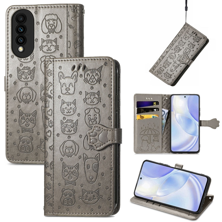 Lovely Cat and Dog Embossing Pattern Horizontal Flip Leather Case , with Holder & Card Slots & Wallet & Cartoon Clasp & Lanyard, For Blackview A100, For Huawei nova 8 SE Youth, For Infinix Hot 10T, For Infinix Note 10 Pro, For infinix Smart 5          ...