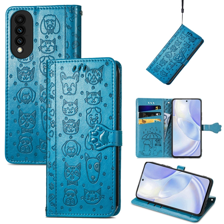 Lovely Cat and Dog Embossing Pattern Horizontal Flip Leather Case , with Holder & Card Slots & Wallet & Cartoon Clasp & Lanyard, For Blackview A100, For Huawei nova 8 SE Youth, For Infinix Hot 10T, For Infinix Note 10 Pro, For infinix Smart 5          ...