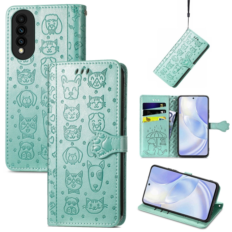 Lovely Cat and Dog Embossing Pattern Horizontal Flip Leather Case , with Holder & Card Slots & Wallet & Cartoon Clasp & Lanyard, For Blackview A100, For Huawei nova 8 SE Youth, For Infinix Hot 10T, For Infinix Note 10 Pro, For infinix Smart 5          ...