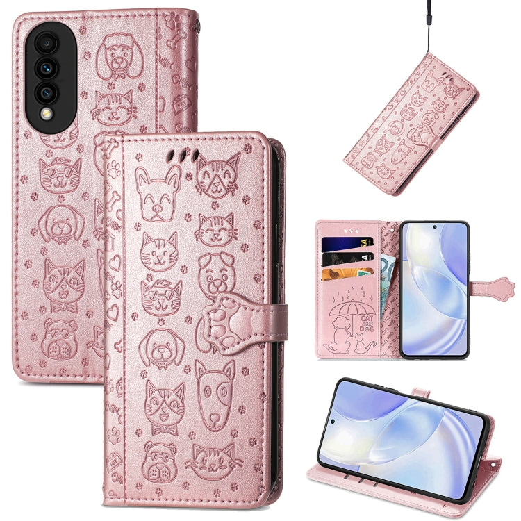 Lovely Cat and Dog Embossing Pattern Horizontal Flip Leather Case , with Holder & Card Slots & Wallet & Cartoon Clasp & Lanyard, For Blackview A100, For Huawei nova 8 SE Youth, For Infinix Hot 10T, For Infinix Note 10 Pro, For infinix Smart 5          ...