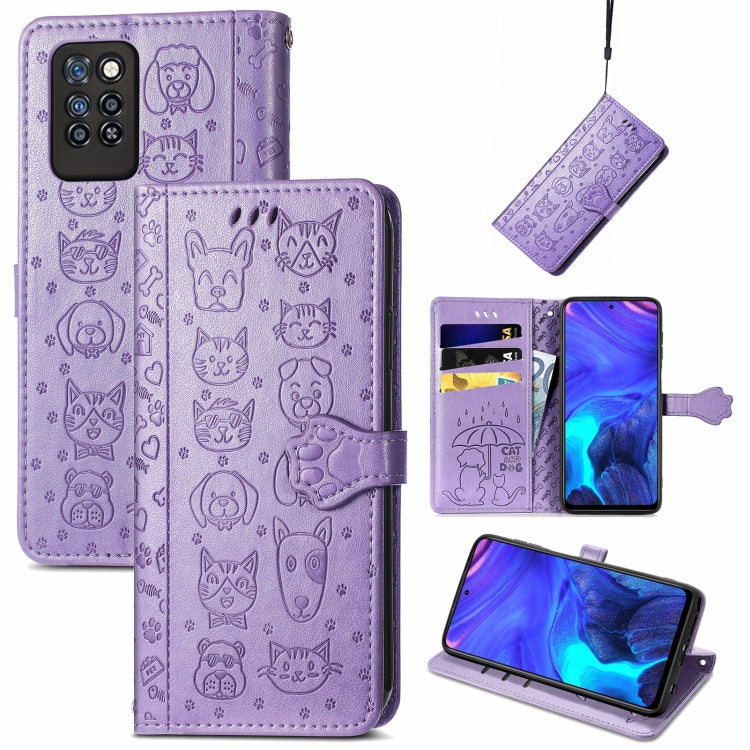 Lovely Cat and Dog Embossing Pattern Horizontal Flip Leather Case , with Holder & Card Slots & Wallet & Cartoon Clasp & Lanyard, For Blackview A100, For Huawei nova 8 SE Youth, For Infinix Hot 10T, For Infinix Note 10 Pro, For infinix Smart 5          ...