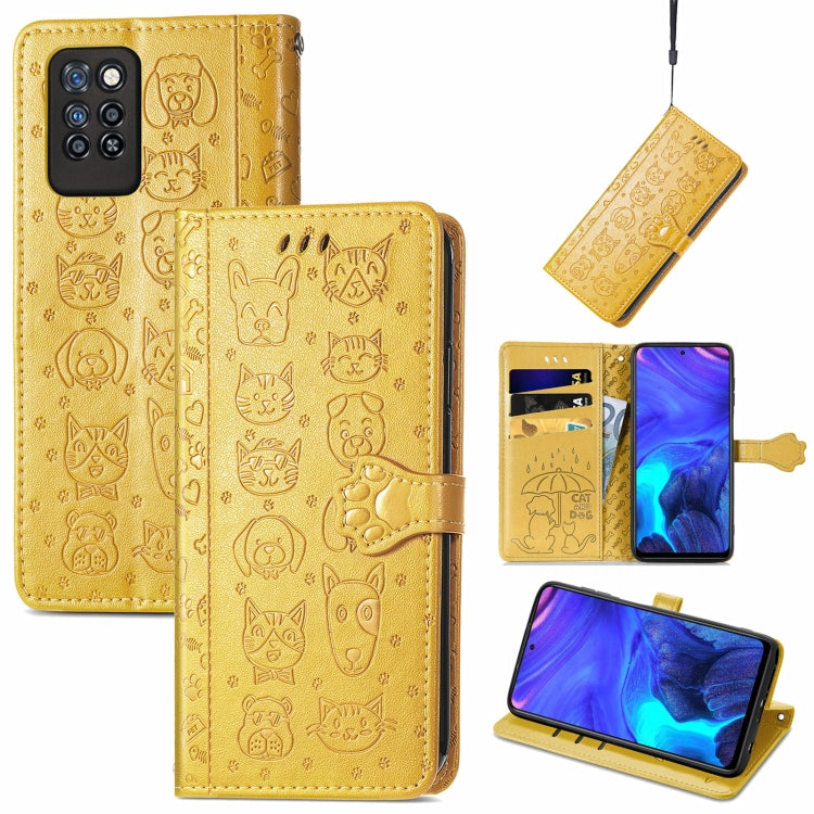 Lovely Cat and Dog Embossing Pattern Horizontal Flip Leather Case , with Holder & Card Slots & Wallet & Cartoon Clasp & Lanyard, For Blackview A100, For Huawei nova 8 SE Youth, For Infinix Hot 10T, For Infinix Note 10 Pro, For infinix Smart 5          ...