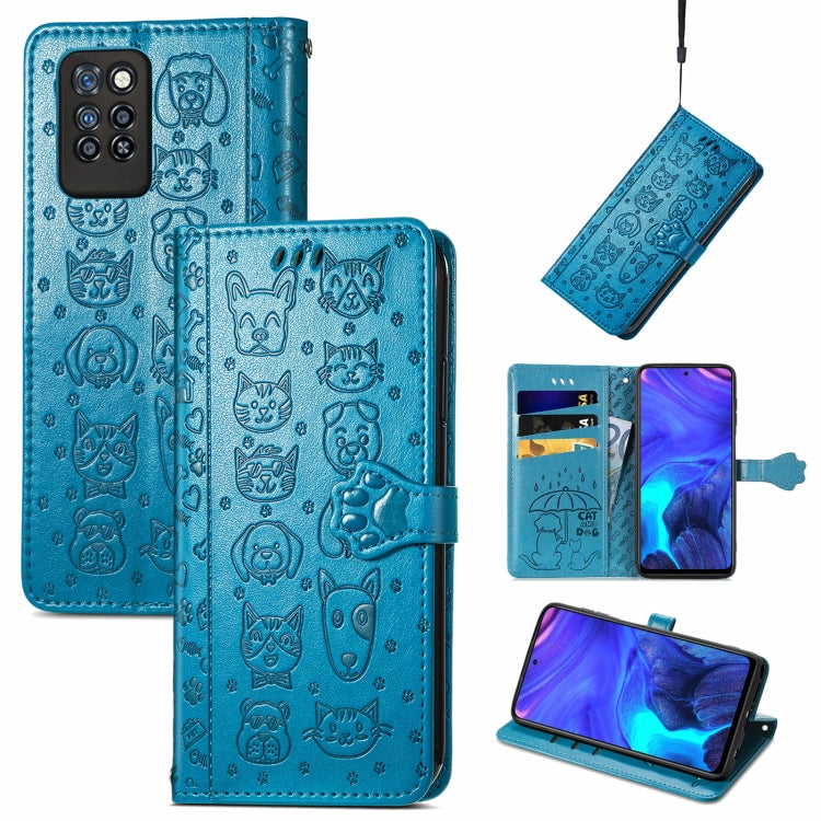 Lovely Cat and Dog Embossing Pattern Horizontal Flip Leather Case , with Holder & Card Slots & Wallet & Cartoon Clasp & Lanyard, For Blackview A100, For Huawei nova 8 SE Youth, For Infinix Hot 10T, For Infinix Note 10 Pro, For infinix Smart 5          ...