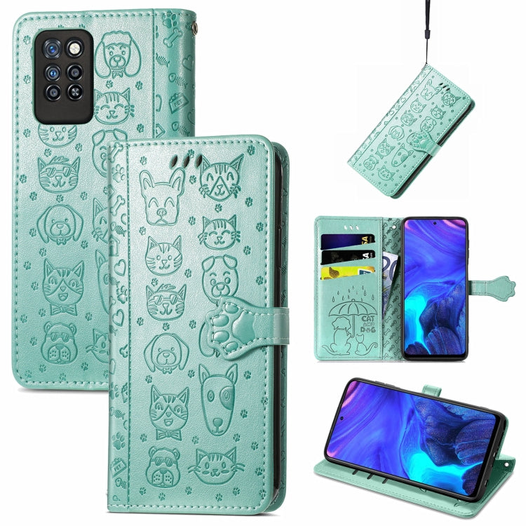 Lovely Cat and Dog Embossing Pattern Horizontal Flip Leather Case , with Holder & Card Slots & Wallet & Cartoon Clasp & Lanyard, For Blackview A100, For Huawei nova 8 SE Youth, For Infinix Hot 10T, For Infinix Note 10 Pro, For infinix Smart 5          ...