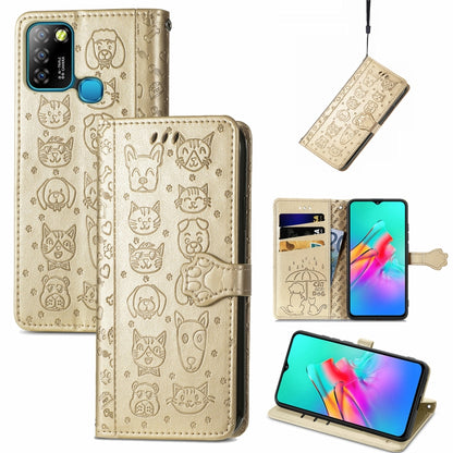 Lovely Cat and Dog Embossing Pattern Horizontal Flip Leather Case , with Holder & Card Slots & Wallet & Cartoon Clasp & Lanyard, For Blackview A100, For Huawei nova 8 SE Youth, For Infinix Hot 10T, For Infinix Note 10 Pro, For infinix Smart 5          ...