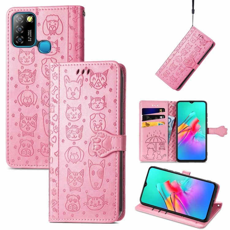 Lovely Cat and Dog Embossing Pattern Horizontal Flip Leather Case , with Holder & Card Slots & Wallet & Cartoon Clasp & Lanyard, For Blackview A100, For Huawei nova 8 SE Youth, For Infinix Hot 10T, For Infinix Note 10 Pro, For infinix Smart 5          ...
