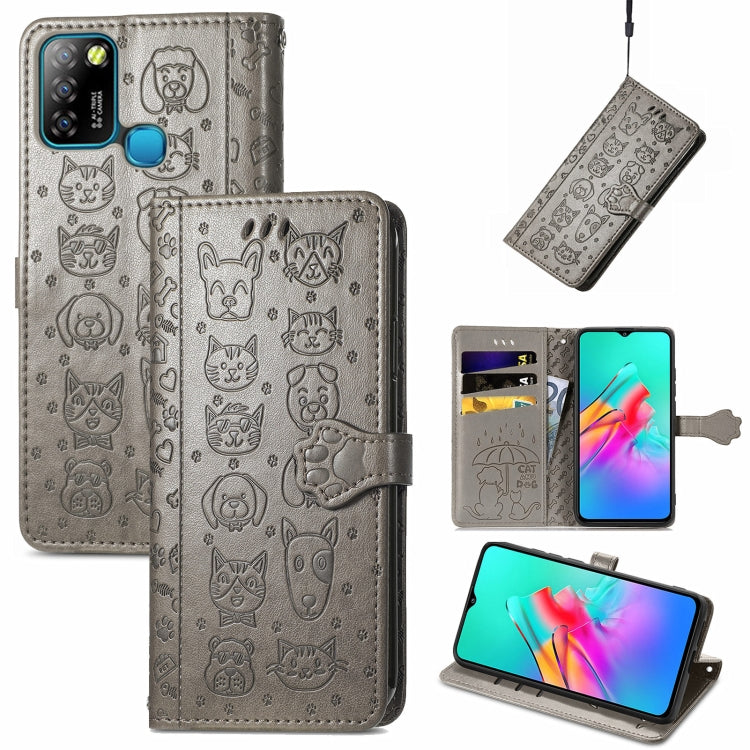 Lovely Cat and Dog Embossing Pattern Horizontal Flip Leather Case , with Holder & Card Slots & Wallet & Cartoon Clasp & Lanyard, For Blackview A100, For Huawei nova 8 SE Youth, For Infinix Hot 10T, For Infinix Note 10 Pro, For infinix Smart 5          ...