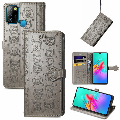 Lovely Cat and Dog Embossing Pattern Horizontal Flip Leather Case , with Holder & Card Slots & Wallet & Cartoon Clasp & Lanyard, For Blackview A100, For Huawei nova 8 SE Youth, For Infinix Hot 10T, For Infinix Note 10 Pro, For infinix Smart 5          ...