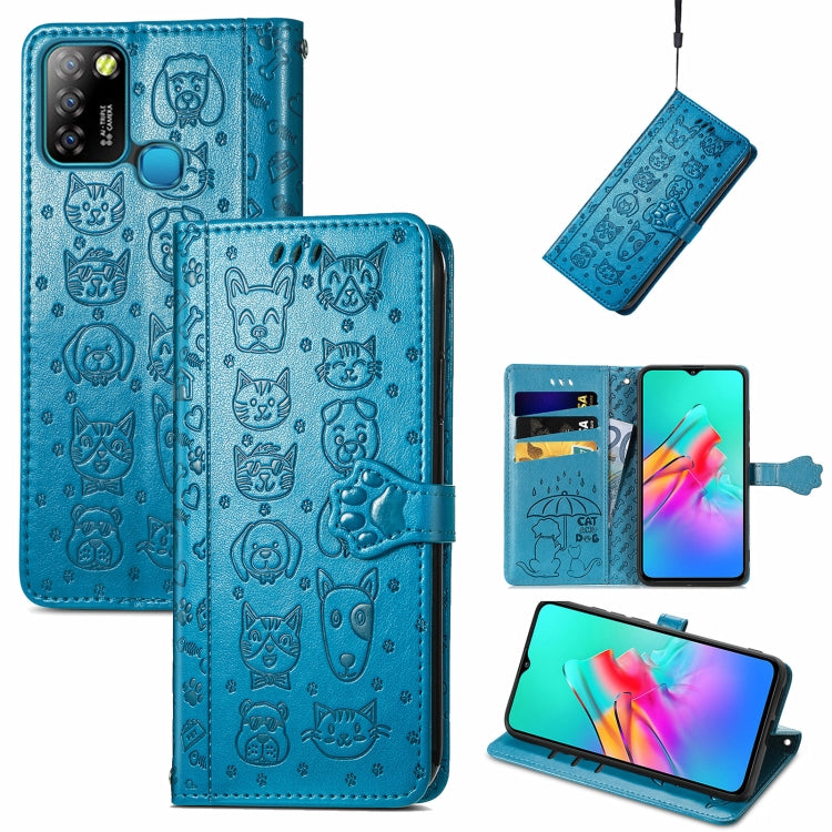 Lovely Cat and Dog Embossing Pattern Horizontal Flip Leather Case , with Holder & Card Slots & Wallet & Cartoon Clasp & Lanyard, For Blackview A100, For Huawei nova 8 SE Youth, For Infinix Hot 10T, For Infinix Note 10 Pro, For infinix Smart 5          ...