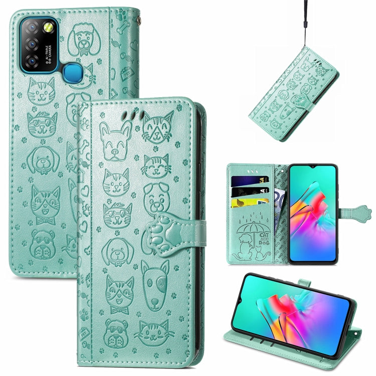 Lovely Cat and Dog Embossing Pattern Horizontal Flip Leather Case , with Holder & Card Slots & Wallet & Cartoon Clasp & Lanyard, For Blackview A100, For Huawei nova 8 SE Youth, For Infinix Hot 10T, For Infinix Note 10 Pro, For infinix Smart 5          ...