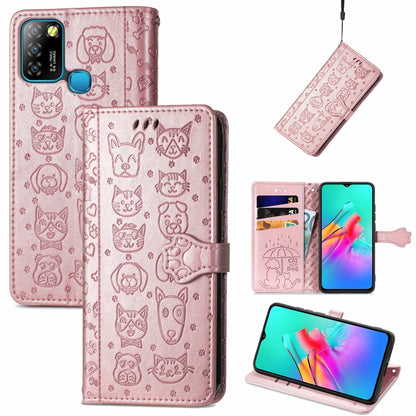 Lovely Cat and Dog Embossing Pattern Horizontal Flip Leather Case , with Holder & Card Slots & Wallet & Cartoon Clasp & Lanyard, For Blackview A100, For Huawei nova 8 SE Youth, For Infinix Hot 10T, For Infinix Note 10 Pro, For infinix Smart 5          ...