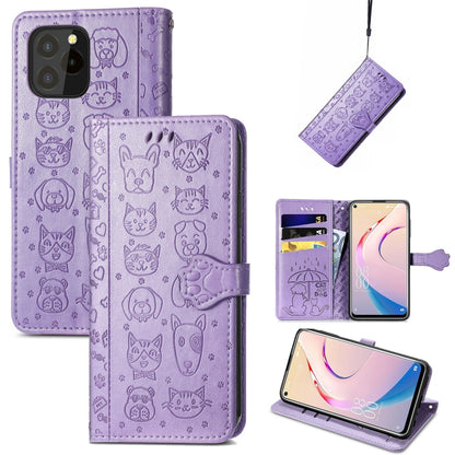 Lovely Cat and Dog Embossing Pattern Horizontal Flip Leather Case , with Holder & Card Slots & Wallet & Cartoon Clasp & Lanyard, For Blackview A100, For Huawei nova 8 SE Youth, For Infinix Hot 10T, For Infinix Note 10 Pro, For infinix Smart 5          ...