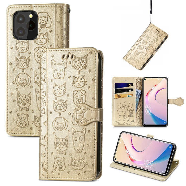 Lovely Cat and Dog Embossing Pattern Horizontal Flip Leather Case , with Holder & Card Slots & Wallet & Cartoon Clasp & Lanyard, For Blackview A100, For Huawei nova 8 SE Youth, For Infinix Hot 10T, For Infinix Note 10 Pro, For infinix Smart 5          ...