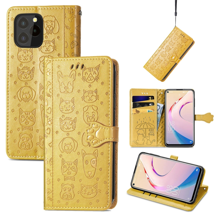 Lovely Cat and Dog Embossing Pattern Horizontal Flip Leather Case , with Holder & Card Slots & Wallet & Cartoon Clasp & Lanyard, For Blackview A100, For Huawei nova 8 SE Youth, For Infinix Hot 10T, For Infinix Note 10 Pro, For infinix Smart 5          ...