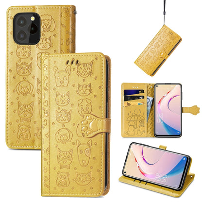 Lovely Cat and Dog Embossing Pattern Horizontal Flip Leather Case , with Holder & Card Slots & Wallet & Cartoon Clasp & Lanyard, For Blackview A100, For Huawei nova 8 SE Youth, For Infinix Hot 10T, For Infinix Note 10 Pro, For infinix Smart 5          ...