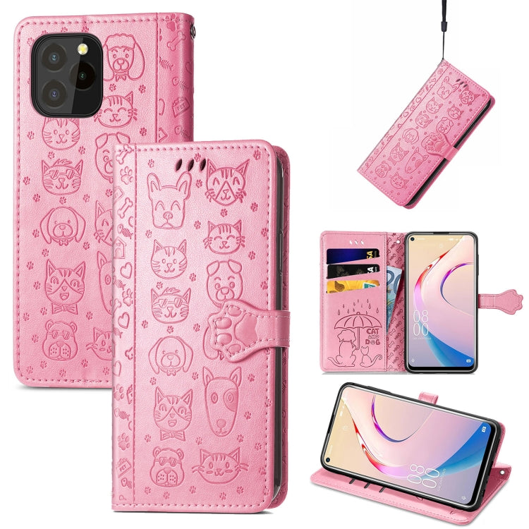 Lovely Cat and Dog Embossing Pattern Horizontal Flip Leather Case , with Holder & Card Slots & Wallet & Cartoon Clasp & Lanyard, For Blackview A100, For Huawei nova 8 SE Youth, For Infinix Hot 10T, For Infinix Note 10 Pro, For infinix Smart 5          ...