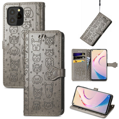 Lovely Cat and Dog Embossing Pattern Horizontal Flip Leather Case , with Holder & Card Slots & Wallet & Cartoon Clasp & Lanyard, For Blackview A100, For Huawei nova 8 SE Youth, For Infinix Hot 10T, For Infinix Note 10 Pro, For infinix Smart 5          ...