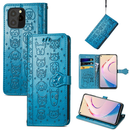 Lovely Cat and Dog Embossing Pattern Horizontal Flip Leather Case , with Holder & Card Slots & Wallet & Cartoon Clasp & Lanyard, For Blackview A100, For Huawei nova 8 SE Youth, For Infinix Hot 10T, For Infinix Note 10 Pro, For infinix Smart 5          ...