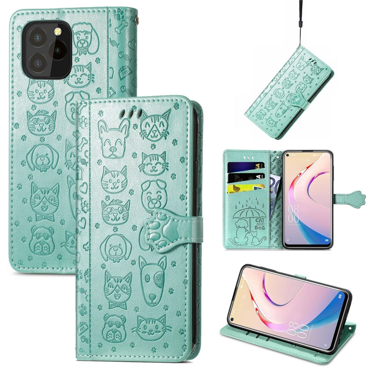 Lovely Cat and Dog Embossing Pattern Horizontal Flip Leather Case , with Holder & Card Slots & Wallet & Cartoon Clasp & Lanyard, For Blackview A100, For Huawei nova 8 SE Youth, For Infinix Hot 10T, For Infinix Note 10 Pro, For infinix Smart 5          ...