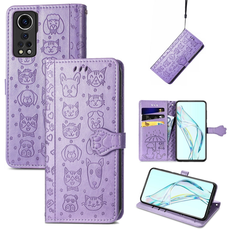 Lovely Cat and Dog Embossing Pattern Horizontal Flip Leather Case , with Holder & Card Slots & Wallet & Cartoon Clasp & Lanyard, For Blackview A100, For Huawei nova 8 SE Youth, For Infinix Hot 10T, For Infinix Note 10 Pro, For infinix Smart 5          ...