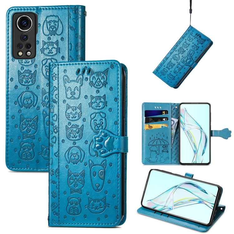 Lovely Cat and Dog Embossing Pattern Horizontal Flip Leather Case , with Holder & Card Slots & Wallet & Cartoon Clasp & Lanyard, For Blackview A100, For Huawei nova 8 SE Youth, For Infinix Hot 10T, For Infinix Note 10 Pro, For infinix Smart 5          ...