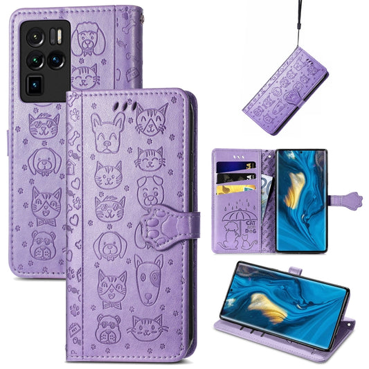 Lovely Cat and Dog Embossing Pattern Horizontal Flip Leather Case , with Holder & Card Slots & Wallet & Cartoon Clasp & Lanyard, For ZTE Nubia Z30 Pro, For Huawei Maimang 10 SE