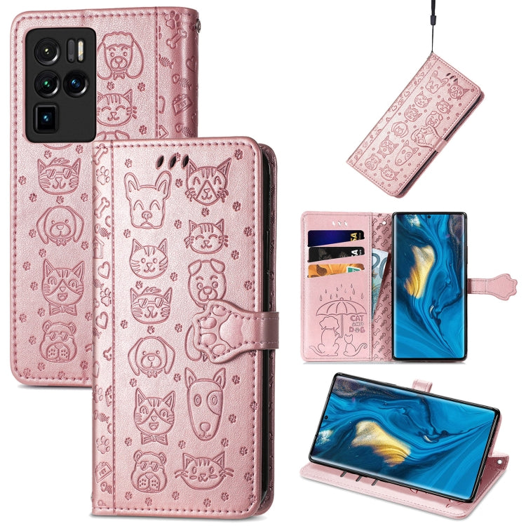 Lovely Cat and Dog Embossing Pattern Horizontal Flip Leather Case , with Holder & Card Slots & Wallet & Cartoon Clasp & Lanyard, For ZTE Nubia Z30 Pro, For Huawei Maimang 10 SE
