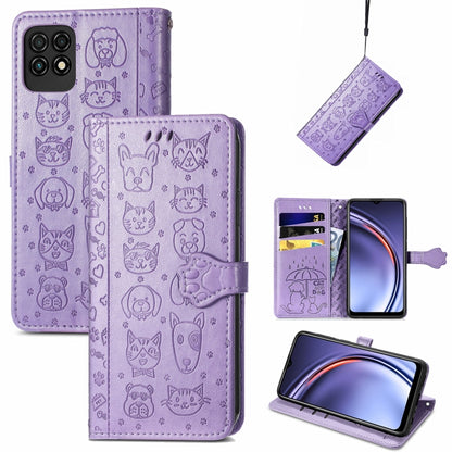 Lovely Cat and Dog Embossing Pattern Horizontal Flip Leather Case , with Holder & Card Slots & Wallet & Cartoon Clasp & Lanyard, For ZTE Nubia Z30 Pro, For Huawei Maimang 10 SE