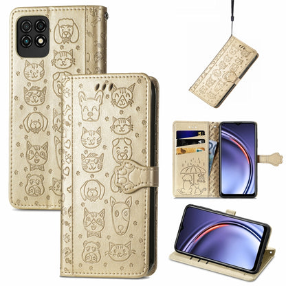Lovely Cat and Dog Embossing Pattern Horizontal Flip Leather Case , with Holder & Card Slots & Wallet & Cartoon Clasp & Lanyard, For ZTE Nubia Z30 Pro, For Huawei Maimang 10 SE