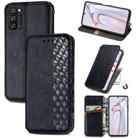 Cubic Grid Pressed Horizontal Flip Magnetic PU Leather Case with Holder & Card Slots & Wallet, For Blackview A100, For OUKITEL C21 Pro, For OPPO Realme GT Master, For UMIDIGI Bison GT, For vivo S7, For vivo V21, For ZTE Axon 30 5G, For ZTE nubia Z30 Pr...
