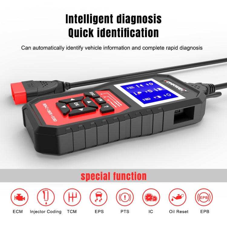 KONNWEI KW460 Car 2.8 inch 12V Lead-acid Battery Tester Fault Diagnosis Instrument, KW460