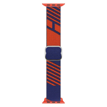 Two-color Nylon Braid Replacement Wrist Strap Watchband For Apple Watch Series, 7 41mm / 6&SE&5&4 40mm / 3&2&1 38mm, 7 45mm / 6&SE&5&4 44mm / 3&2&1 42mm