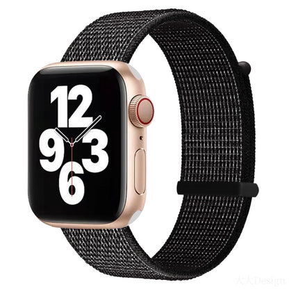 Hook and Loop Fastener Dual Section Replacement Watchband For Apple Watch Series, 7 41mm / 6&SE&5&4 40mm / 3&2&1 38mm, 7 45mm / 6&SE&5&4 44mm / 3&2&1 42mm