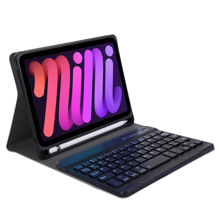 A06B Ultra-thin Detachable Bluetooth Keyboard Leather Case with Pen Slot & Holder for iPad mini 6 / mini 7