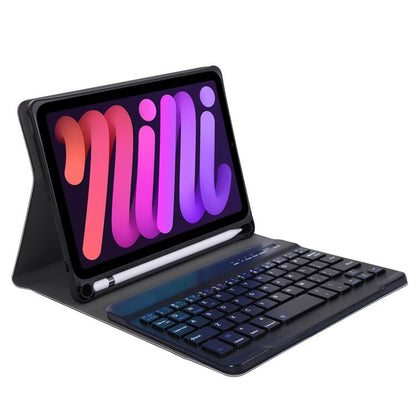 A06B Ultra-thin Detachable Bluetooth Keyboard Leather Case with Pen Slot & Holder for iPad mini 6 / mini 7