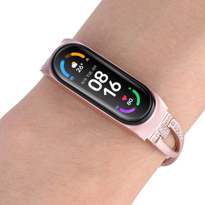X-shaped Diamond Alloy Replacement Strap Watchband, For Xiaomi Mi Band 6 / 5, For Xiaomi Mi Band 4 / 3