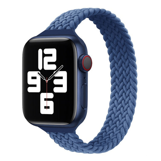 Schlankes Taillen-Armband aus Nylongeflecht mit einfacher Schlaufe als Ersatzarmband für Apple Watch Series, XS 135mm, XS 130mm, 7 41mm / 6&SE&5&4 40mm / 3&2&1 38mm