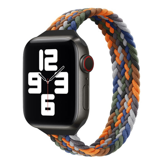 Small Waist Single Loop Nylon Braid Replacement Watchband For Apple Watch Series, XS 130mm, XS 135mm, 7 41mm / 6&SE&5&4 40mm / 3&2&1 38mm