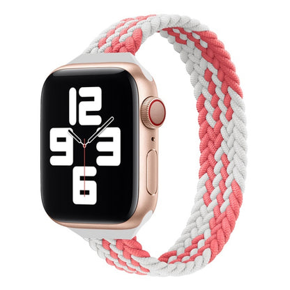 Small Waist Single Loop Nylon Braid Replacement Watchband For Apple Watch Series, XS 130mm, XS 135mm, 7 41mm / 6&SE&5&4 40mm / 3&2&1 38mm
