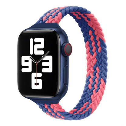 Small Waist Single Loop Nylon Braid Replacement Watchband For Apple Watch Series, XS 130mm, XS 135mm, 7 41mm / 6&SE&5&4 40mm / 3&2&1 38mm