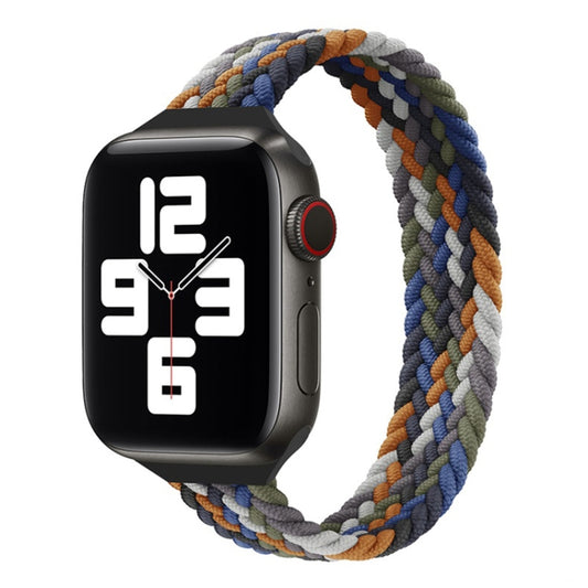 Small Waist Single Loop Nylon Braid Replacement Watchband For Apple Watch Series, XS 135mm, XS 130mm, 7 41mm / 6&SE&5&4 40mm / 3&2&1 38mm