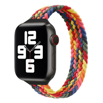 Small Waist Single Loop Nylon Braid Replacement Watchband For Apple Watch Series, XS 130mm, XS 135mm, 7 41mm / 6&SE&5&4 40mm / 3&2&1 38mm